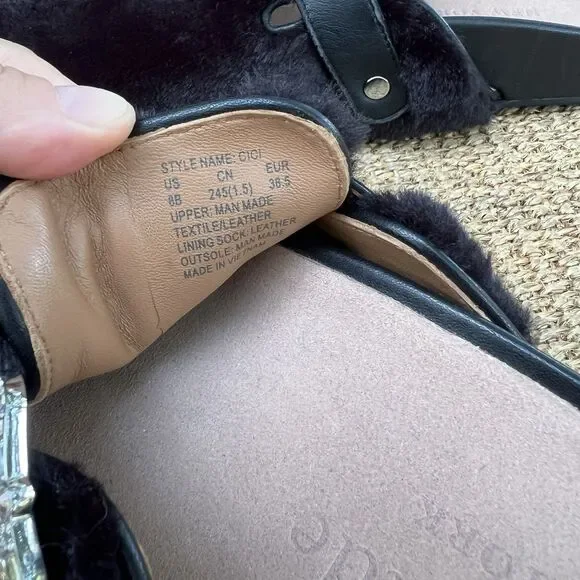 Kate Spade New York Cici Faux Fur Clogs Gem Buckle - Picture 6 of 7